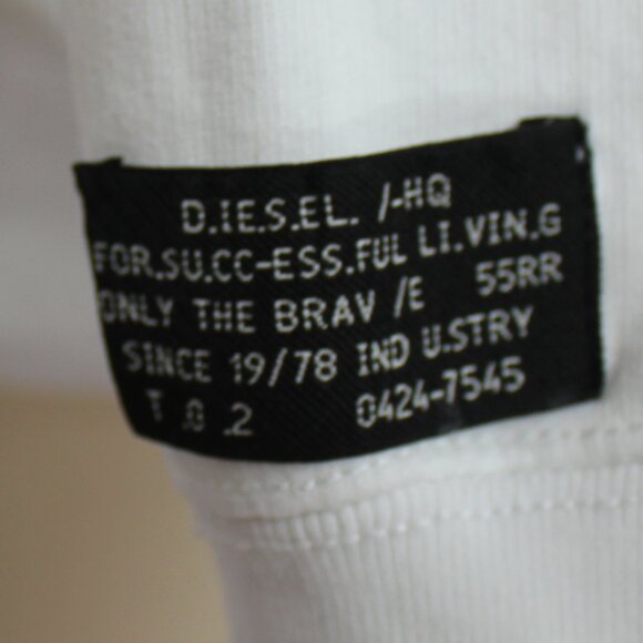 Vintage Diesel sweater Double neck with drawstrings and buttons cotton sz Large - Picture 5 of 9